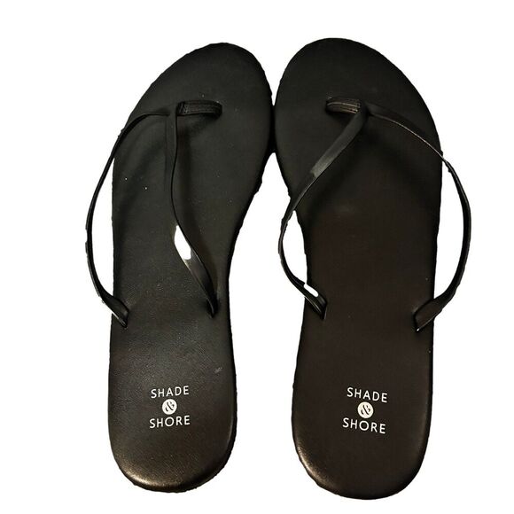 Shade & Shore Black Flip Flop Sandals Size 11 - Picture 3 of 5